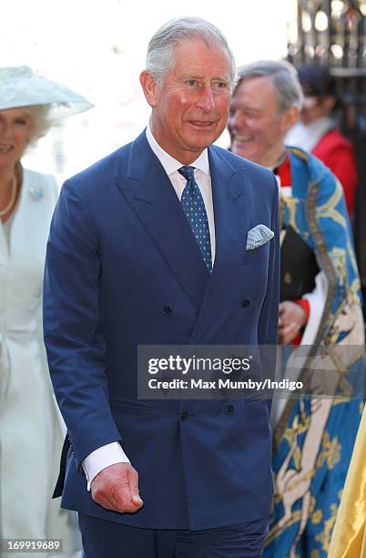 Prince Charles, Prince of Wales attends a service of celebration to mark the 60th anniversary of the Coronation of Queen Elizabeth II at Westminster...