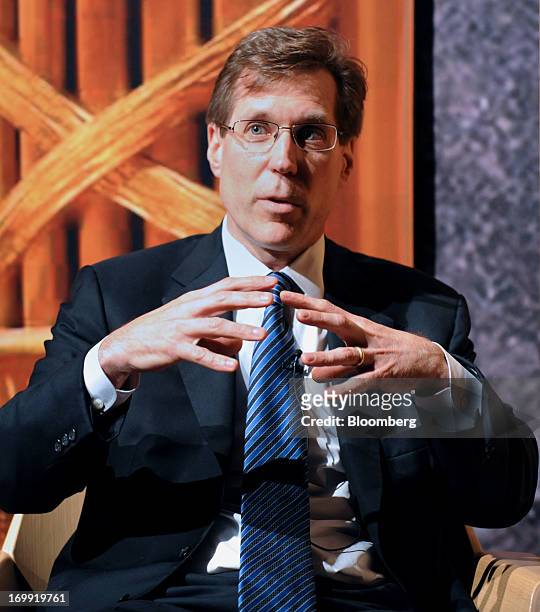 Michael Petrick, managing director and head of global market strategies for Carlyle Group LP, speaks during the Bloomberg Hedge Funds Summit in New...
