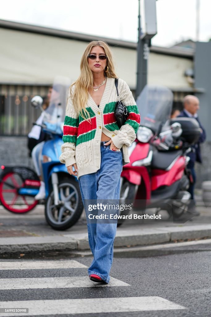 Street Style - Day 4 - Milan Fashion Week - Womenswear Spring/Summer 2024