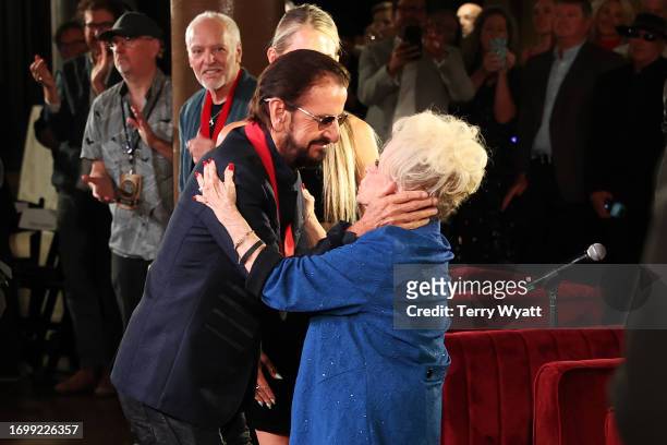 Ringo Starr and Brenda lee attend the 2023 Musicians Hall Of Fame Induction Ceremony at Musicians Hall of Fame and Museum on September 24, 2023 in...