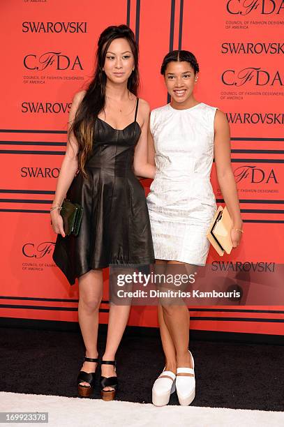 Jen Kao and Hannah Bronfman attend 2013 CFDA Fashion Awards at Alice Tully Hall on June 3, 2013 in New York City.