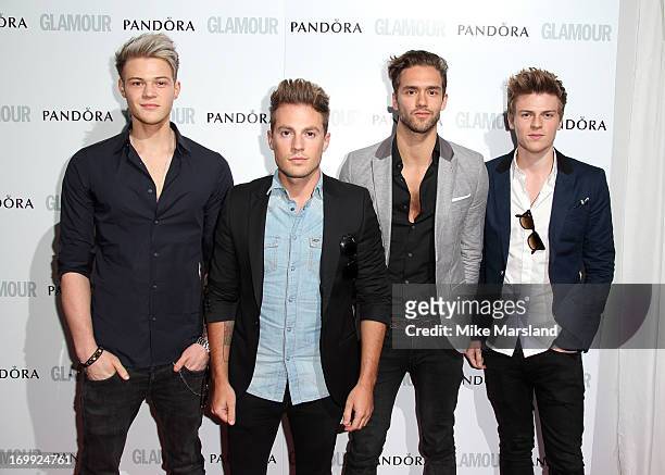 Ryan Fletcher, Adam Pitts, Andy Brown and Joel Peat of Lawson attend Glamour Women of the Year Awards 2013 at Berkeley Square Gardens on June 4, 2013...