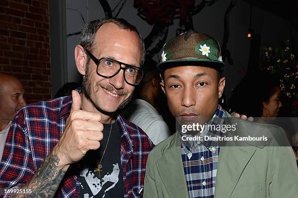 Photographer Terry Richardson and Pharrell Williams attend the 10th anniversary party of Billionaire Boys Club presented by HTC at Tribeca Canvas on...