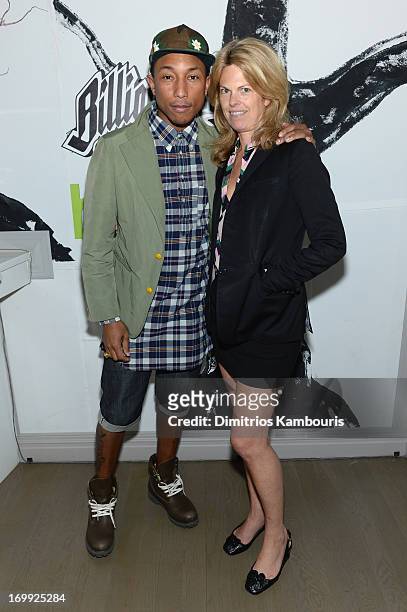 Pharrell Williams and fashion editor Madeline Weeks attend the 10th anniversary party of Billionaire Boys Club presented by HTC at Tribeca Canvas on...