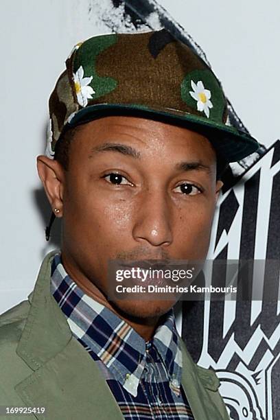 Pharrell Williams attends the 10th anniversary party of Billionaire Boys Club presented by HTC at Tribeca Canvas on June 4, 2013 in New York City.