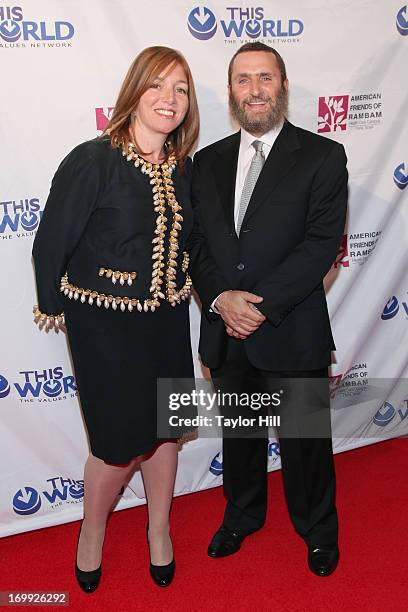 Debbie Boteach and Rabbi Shmuley Boteach attend the Champion Of Jewish Values International Awards Gala at The New York Marriott Marquis on June 4,...