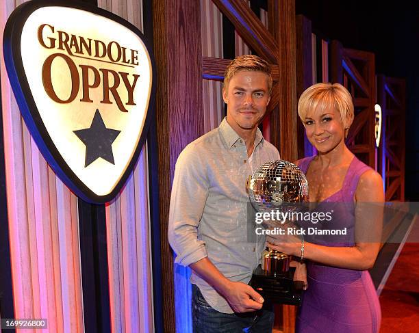 Dancing With The Stars" Winner Kellie Pickler and Derek Hough attend The Grand Ole Opry on June 4, 2013 in Nashville, Tennessee.