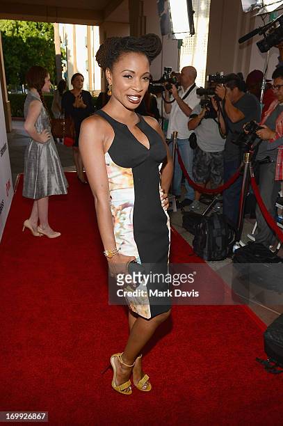 Actress Shanola Hampton arrives at a screening and panel discussion of Showtime's "Shameless" held at the Leonard H. Goldenson Theatre on June 4,...