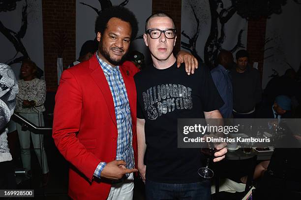 Chistopher Bevans and Phillip Leeds attend the 10th anniversary party of Billionaire Boys Club presented by HTC at Tribeca Canvas on June 4, 2013 in...