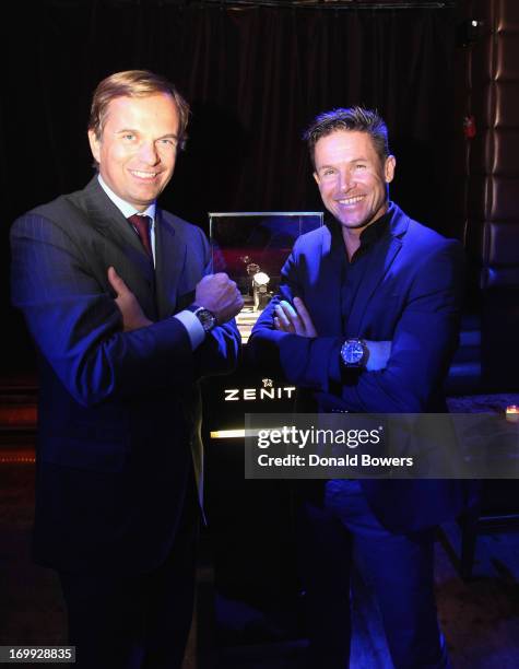 Jean Frédéric Dufour, Felix Baumgartner and ZENITH Watches host an evening at Lavo NYC on June 4, 2013 in New York City.