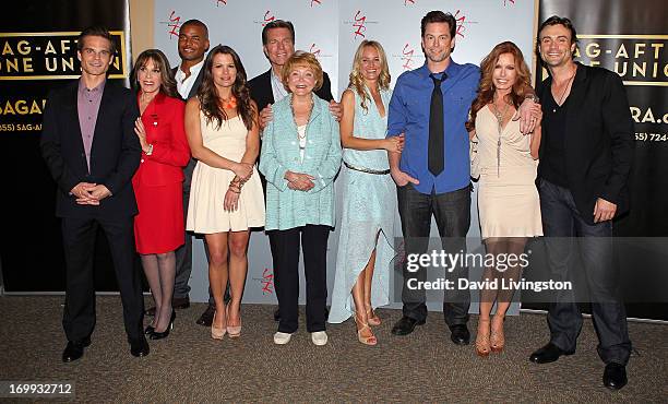 Actors Greg Rikaart, Kate Linder, Redaric Williams, Melissa Claire Egan and Peter Bergman, "The Young and the Restless" co-creator Lee Phillip Bell...