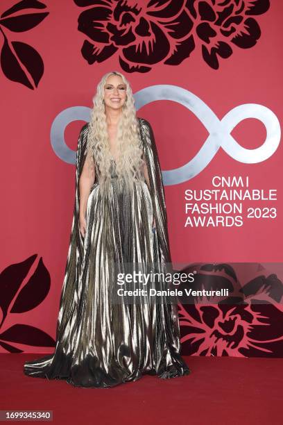 Guest attends the CNMI Sustainable Fashion Awards 2023 during the Milan Fashion Week Womenswear Spring/Summer 2024 on September 24, 2023 in Milan,...