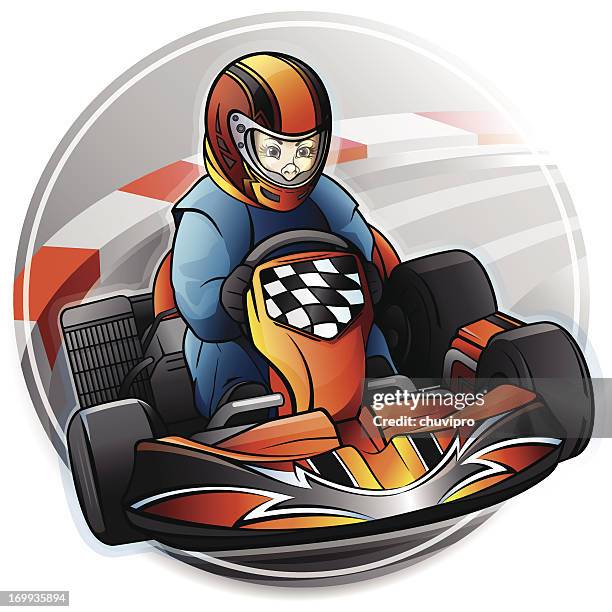 kart racing - freizeit latzhose stock-grafiken, -clipart, -cartoons und -symbole