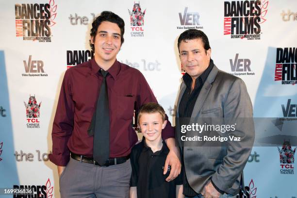 Composer Steven V. Chavez, Joshua Chavez and writer/director Daniel R. Chavez attend the Dances With Film Festival - "Broken Glass" Premiere at TCL...