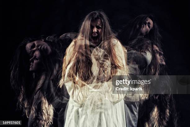 insane person in straitjacket - dwangbuis stockfoto's en -beelden