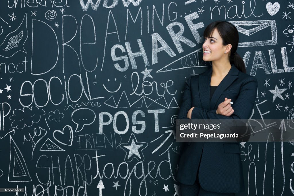Businesswoman and social networks