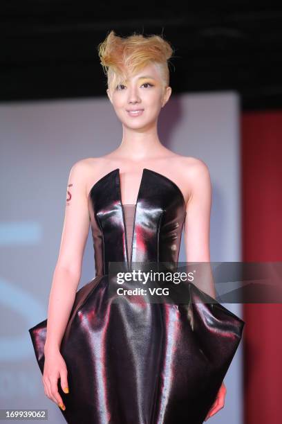 Actress Kwai Lun-mei attends VS Sassoon promotional event at ATT Show Box on June 4, 2013 in Taipei, Taiwan.