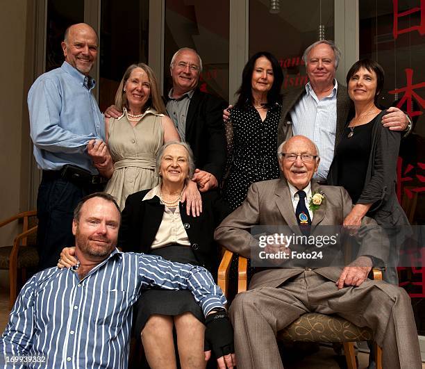 Arnold, Henke, Theo, Hendrik and Gerti Pistorius, Heidi Drew, Sonia Grobler and Reine Malan pose for a family portaint on December 12 in...