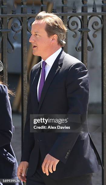 Prime Minister David Cameron attends a service of celebration to mark the 60th anniversary of the Coronation of Queen Elizabeth II at Westminster...