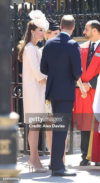 Prince William, Duke of Cambridge and Catherine, Duchess of Cambridge attend a service of celebration to mark the 60th anniversary of the Coronation...