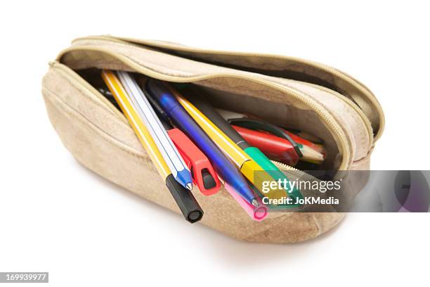 leather pencil case - pencil case stock pictures, royalty-free photos & images