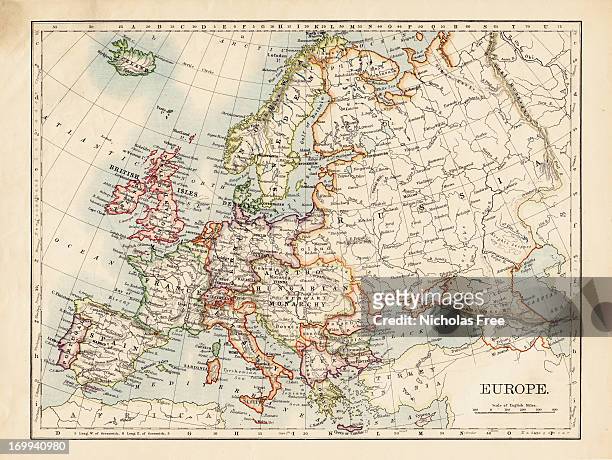 karte von europa - history stock-fotos und bilder