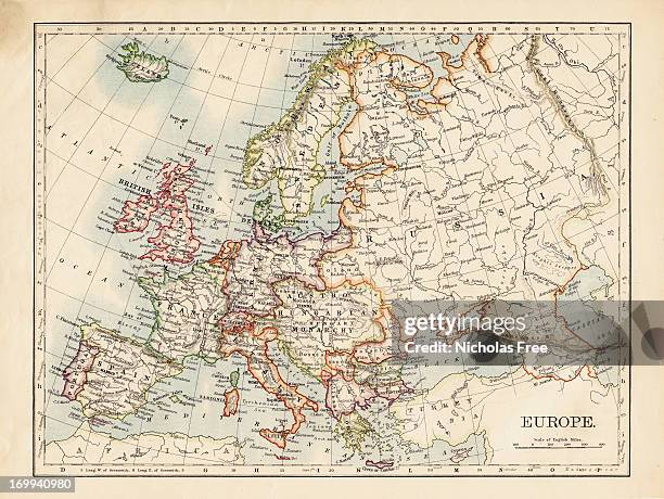 map of europe - europe stock pictures, royalty-free photos & images