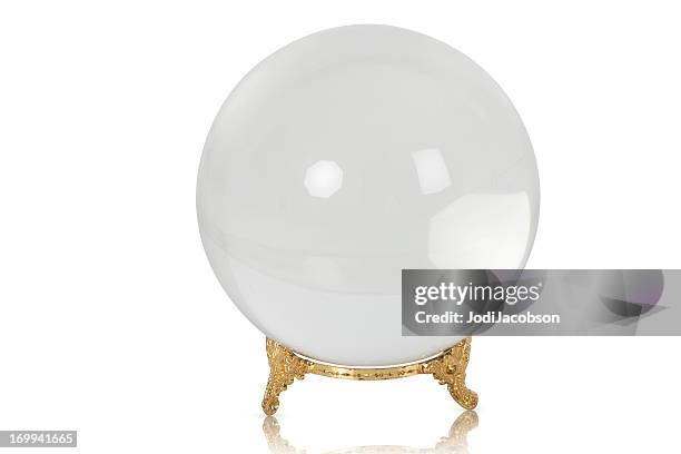 crystal ball- what will the future bring - crystal glasses stockfoto's en -beelden