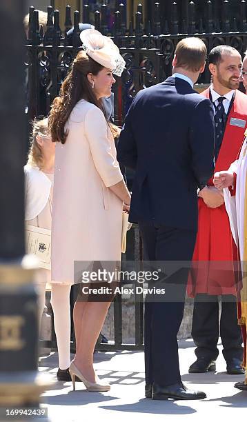 Catherine, Duchess of Cambridge and Prince William, Duke of Cambridge attend a service of celebration to mark the 60th anniversary of the Coronation...