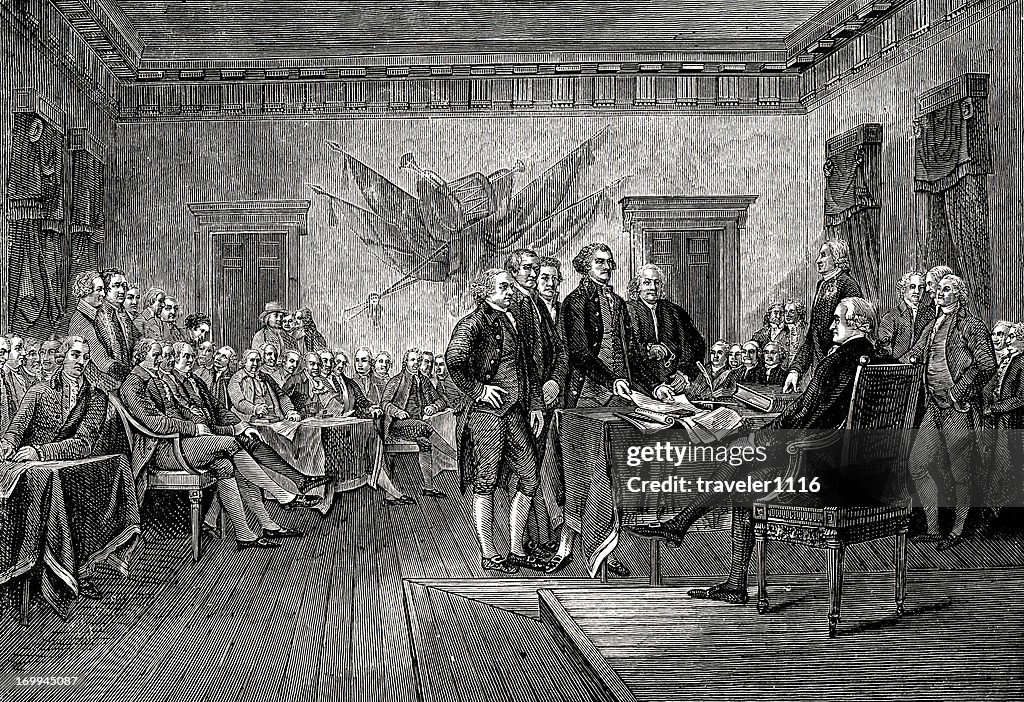 Signing The Declaration Of Independence High-Res Vector Graphic - Getty ...
