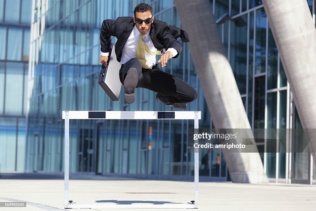 Business man on the run