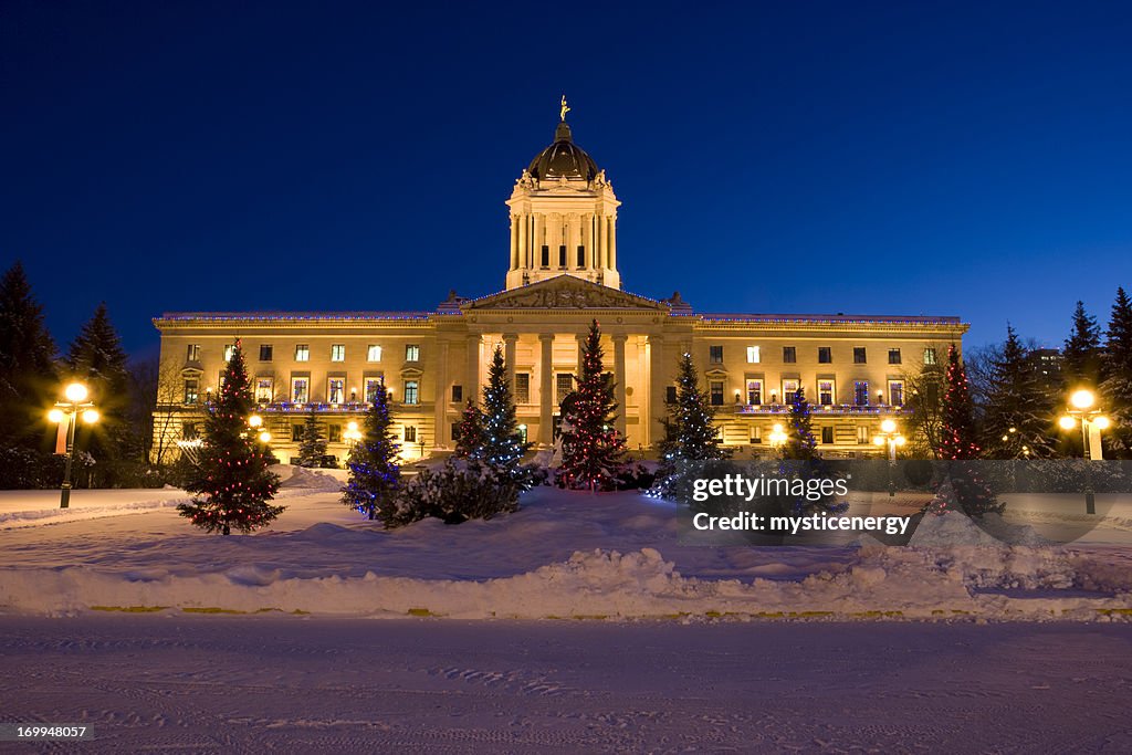 Manitoba Legislator Building Christmas lights
