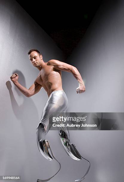 Sprint runner Oscar Pistorius is photographed for Heat magazine on April 4, 2011 in Johannesburg, South Africa.