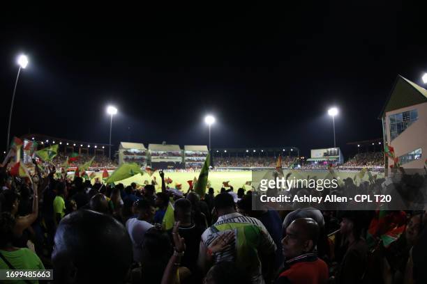 General view from inside the stadium during the Republic Bank Caribbean Premier League Final between Trinbago Knight Riders and Guyana Amazon...