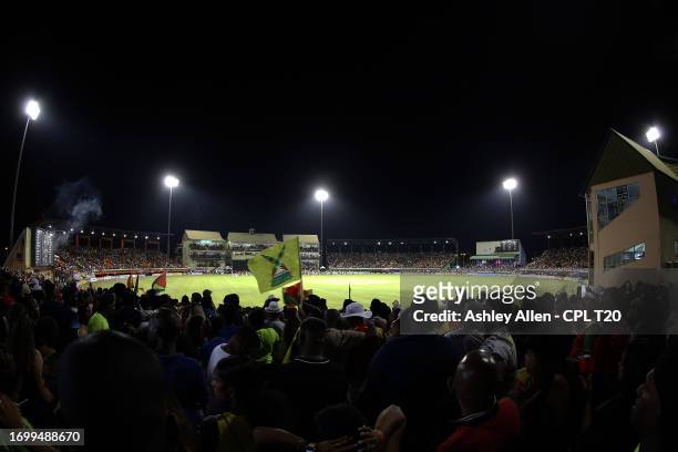 General view from inside the stadium during the Republic Bank Caribbean Premier League Final between Trinbago Knight Riders and Guyana Amazon...