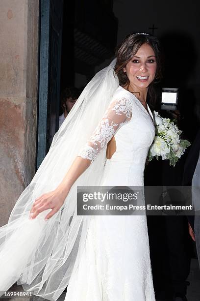 Cristina Sainz attends her wedding to Israel Bayon on May 25, 2013 in Segovia, Spain.