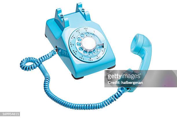 vintage rotary telephone off the hook - telefonlur bildbanksfoton och bilder