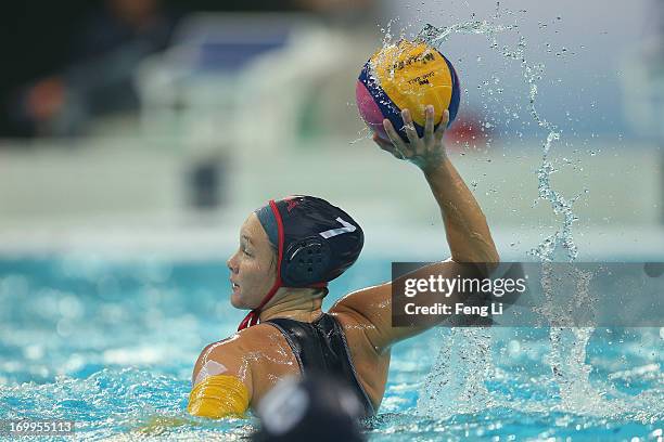 Courtney Mathewson of the United States completes during the match between United States and China on the fifth day of the FINA Women's World League...