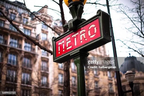 paris metro sign - paris metro stock pictures, royalty-free photos & images
