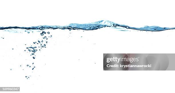 blue water - bubbles white background stock pictures, royalty-free photos & images