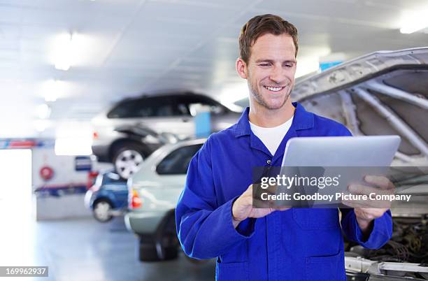 this makes his job so much easier! - mechanic computer stock pictures, royalty-free photos & images