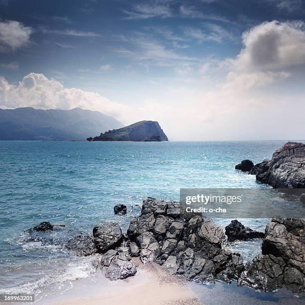 sea landscape - budva stock pictures, royalty-free photos & images