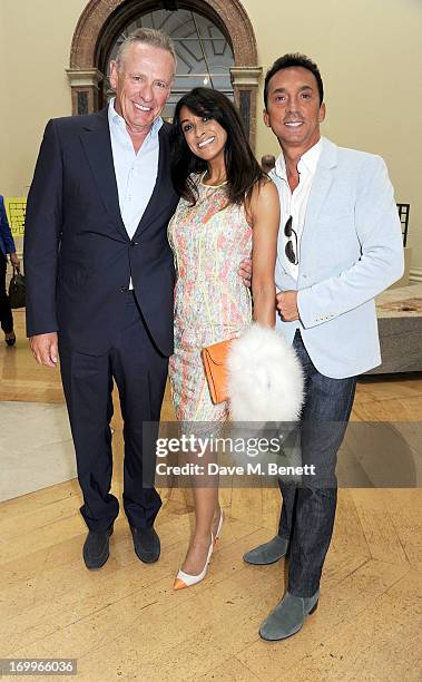 Carl Michaelson, Jackie St Clair and Bruno Tonioli attend the preview party for The Royal Academy Of Arts Summer Exhibition 2013 at Royal Academy of...