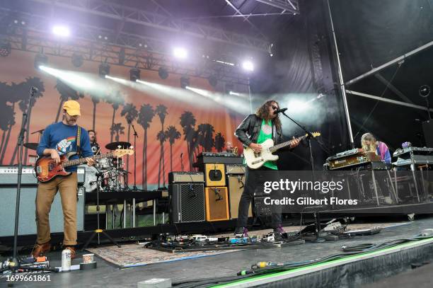 David Hartley, Charlie Hall, Jon Natchez, Adam Granduciel and Robbie Bennett of The War on Drugs perform onstage at the 2023 Ohana Festival held at...
