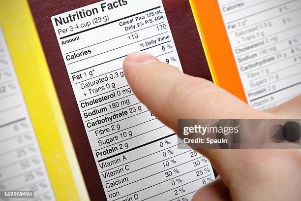 de cereales nutrition - labels fotografías e imágenes de stock