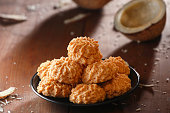 closeup delectable batch coconut macaroons beautifully