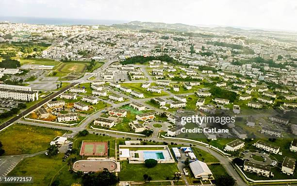 okinawa, japan: aerial view - tranquility base stock pictures, royalty-free photos & images