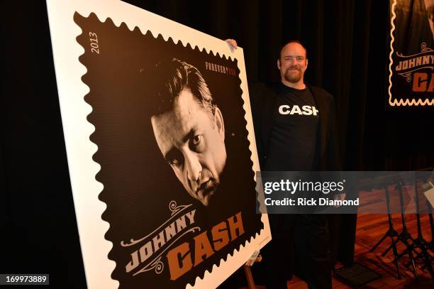 John Carter Cash attends the Johnny Cash Limited-Edition Forever Stamp launch at Ryman Auditorium on June 5, 2013 in Nashville, Tennessee.