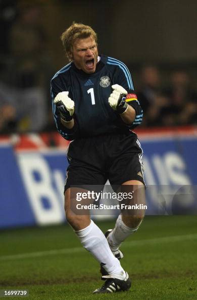 Oliver Kahn of Germany celebrates Oliver Kahn of Germany celebrates