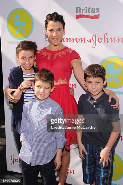 Jessica Seinfeld poses with her children Sascha, Shepherd Kellen and Julian Kal at the 2013 Baby Buggy Bedtime Bash hosted by Jessica and Jerry...